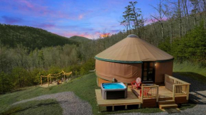 Modern Yurt w River Access, Hot Tub, WiFi & Grill